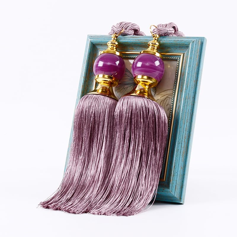 SkyjOy Curtain Tie Backs 1 Pair Curtain Tie Backs With Tassel Traditional Chinese Tieback Curtain Decorative Accessories Tie Backs For Curtains(Fuchsia)