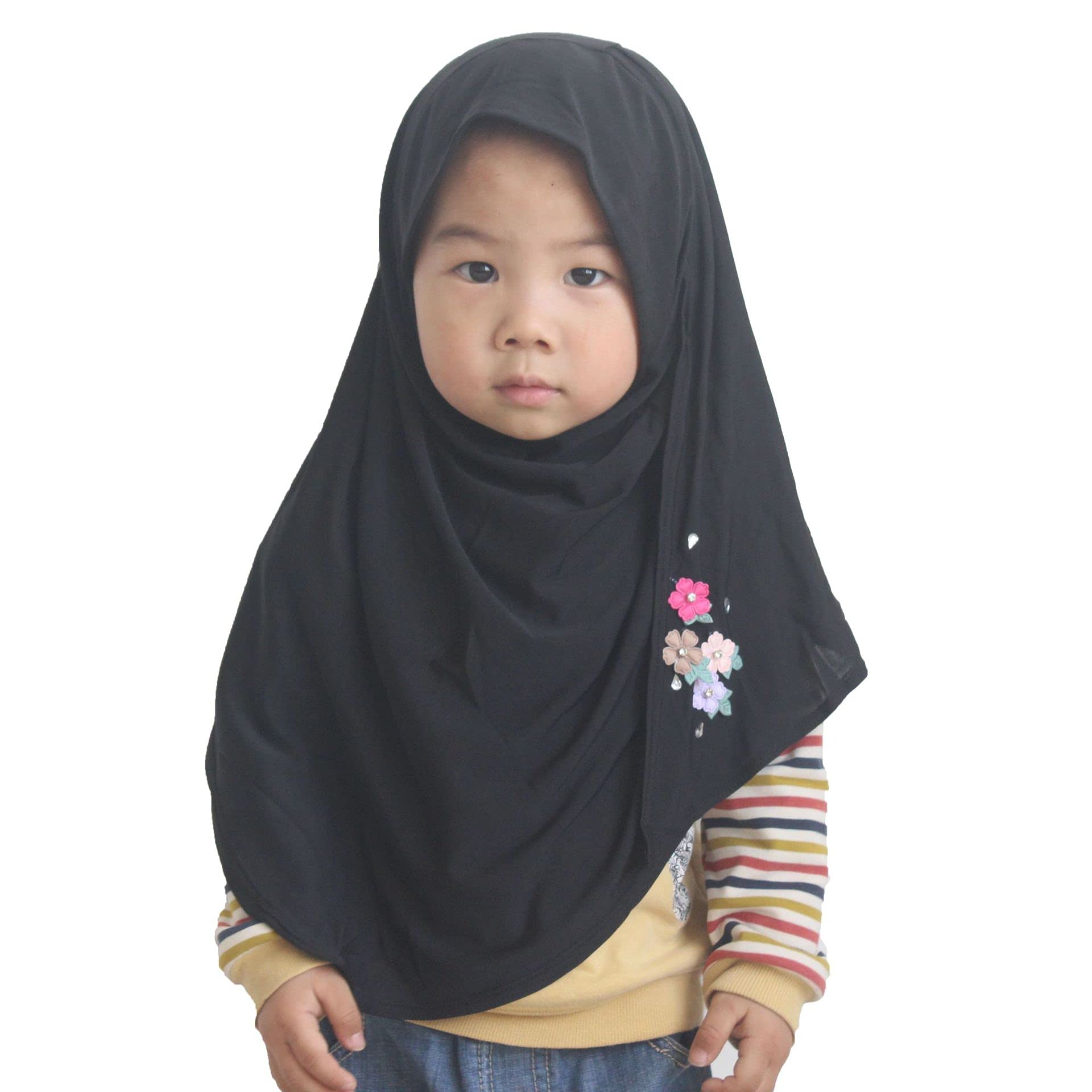 Modest Beauty One piece Baby Kids Muslim Islamic Scarf Hijab for 3-8 Years Old Little Girls Ready to Wear