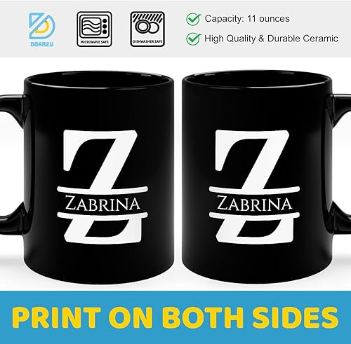 Miniatura 5 de Taza de café personalizada con monograma, letra inicial Z, personalizada para mujeres, hombres, niñas, niños, papás, mamás, amigos, taza de café