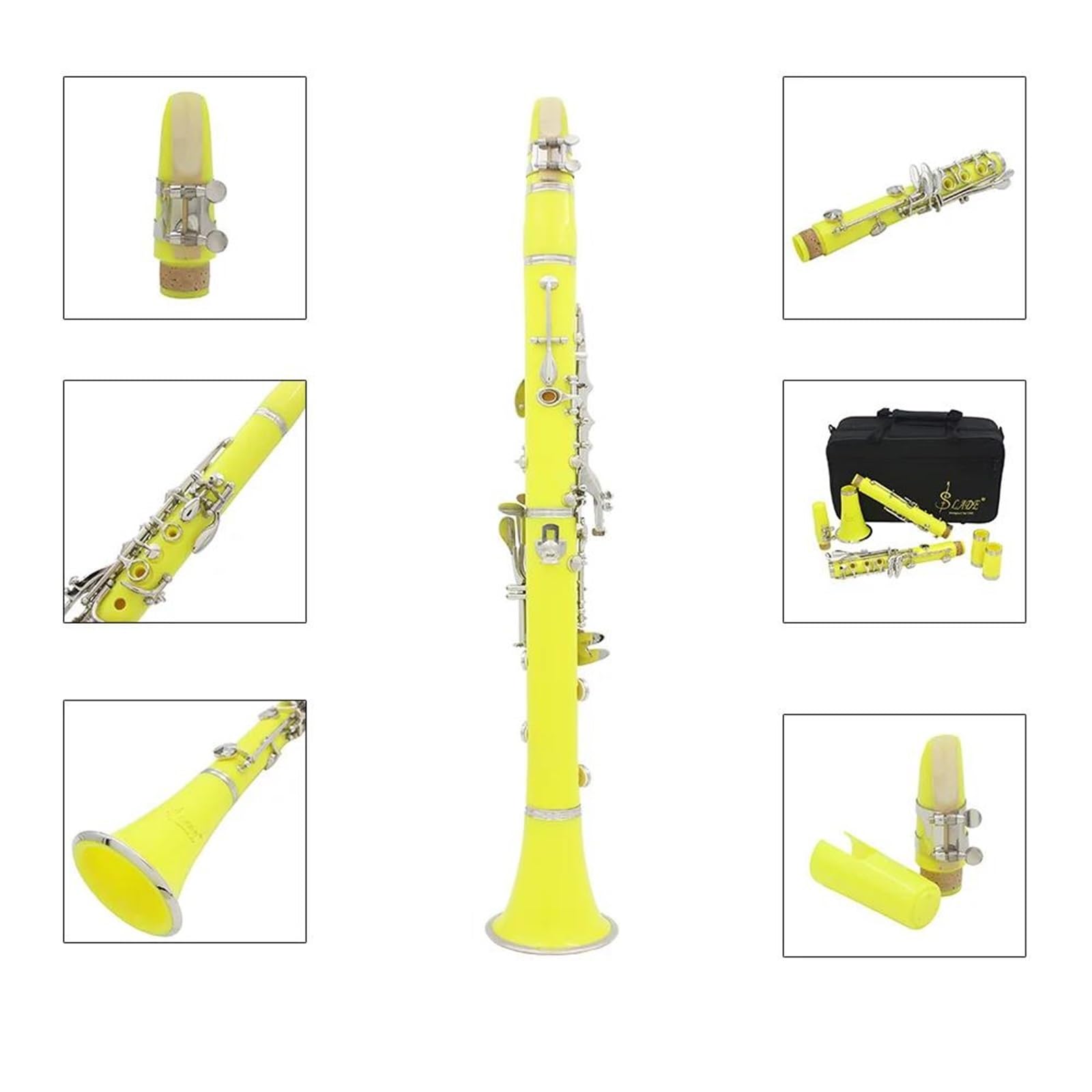 Clarinete De 17 Teclas Si Bemol Clarinete | Fabricado en baquelita, incluye accesorios para instrumentos.