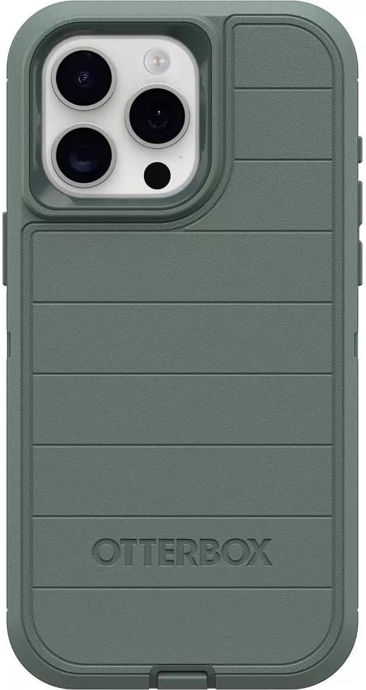 OtterBox iPhone 15 Pro Max (Only) - Defender Series Case - Forest Ranger (Green) - Case Only - Screenless - Rugged & Durable - with Port Protection - Microbial Defense Protection