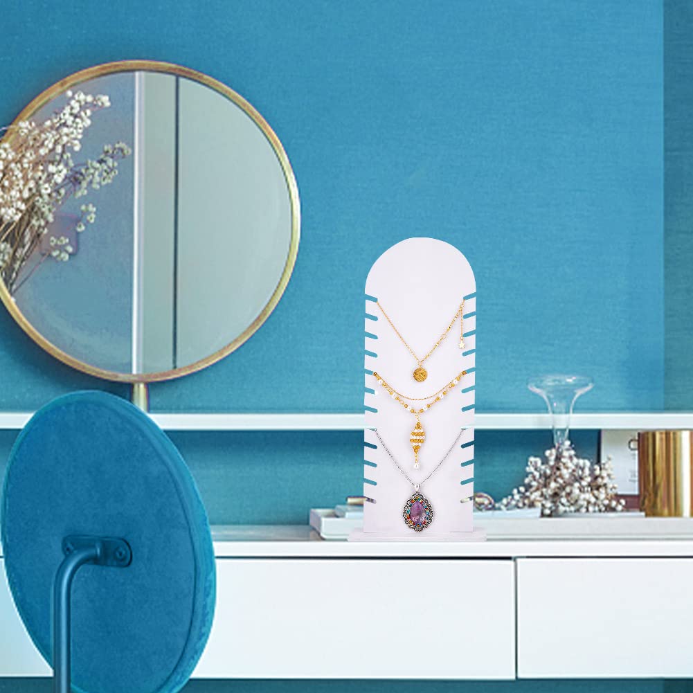 PH PandaHall 3 Niveaux Presentoir A Collier Bois Support De Collier, Présentoir Pendentif Avec 72 Fentes, Velours Organisateur De Colliers Pour Exposer Des Bijoux Bracelets Porte-Clés