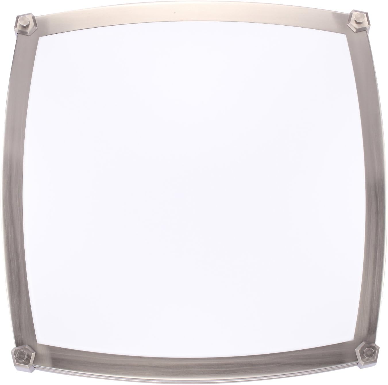 GetInLight LED Flush Mount Ceiling Light, 18-Inch, 30W(150W Equivalent), Brushed Nickel Finish, 4000K(Bright White), Dimmable, Square, Dry Location Rated, ETL Listed, IN-0317-4-SN-40