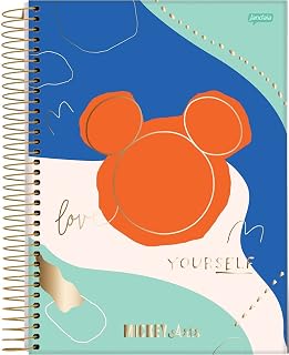 Caderno Espiral Univ CD 1 Matéria 80 Fls Mickey Arts Azul E Verde Jandaia