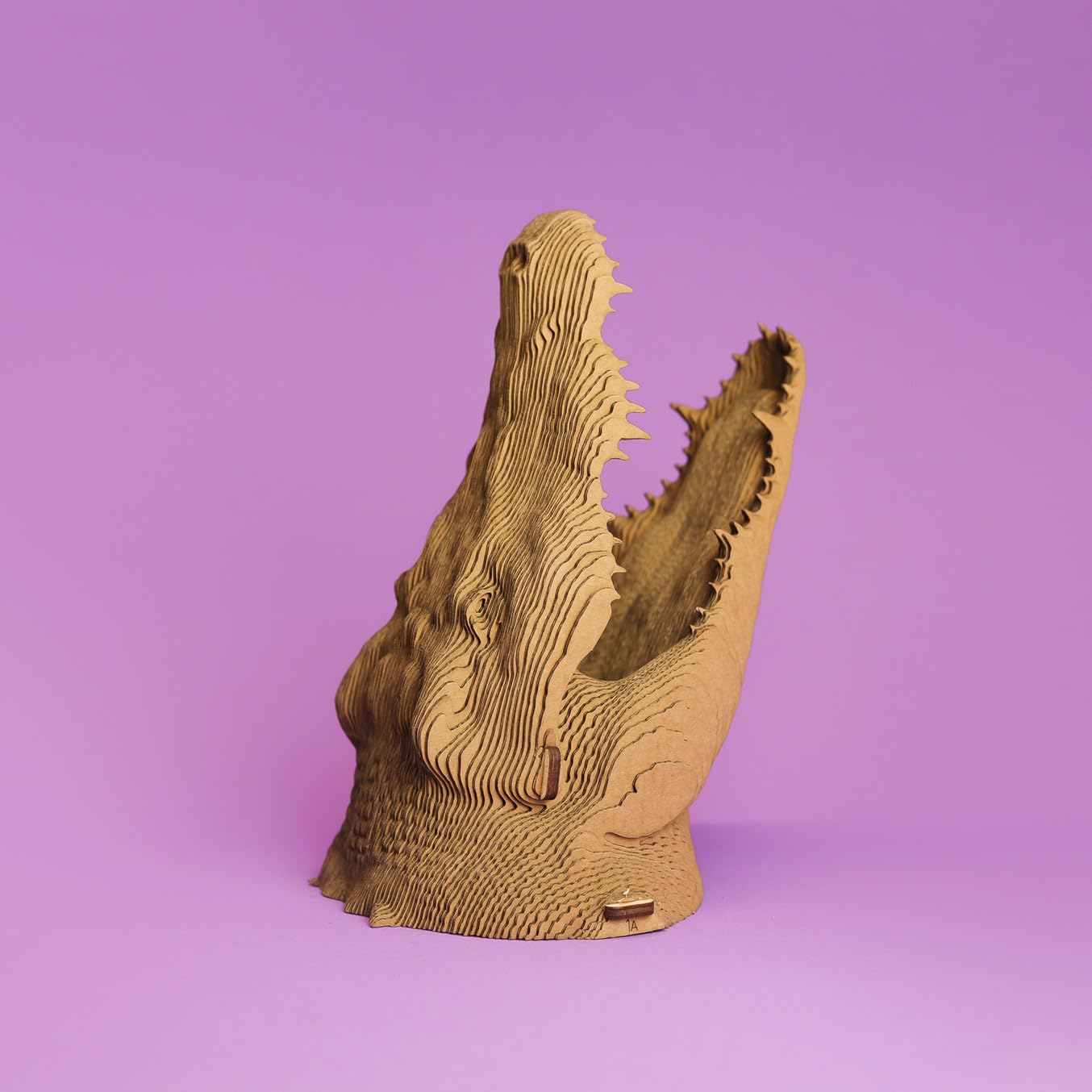 Crocodile Puzzle 3D en Carton – Maquette à Monter | 99 Pièces, 22 × 18 × 14 cm – Kit Sculpture DIY à Peindre, Matériaux Recyclés, Ados & Adultes, Idée Cadeau Déco