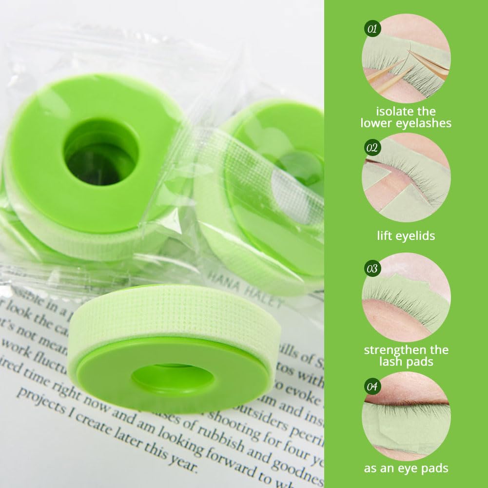 Lunamoon 4 Rolls Tape for Eyelash Extensions Eyelash Tape Eyelash Tape, Band-Green*4 - Image 3