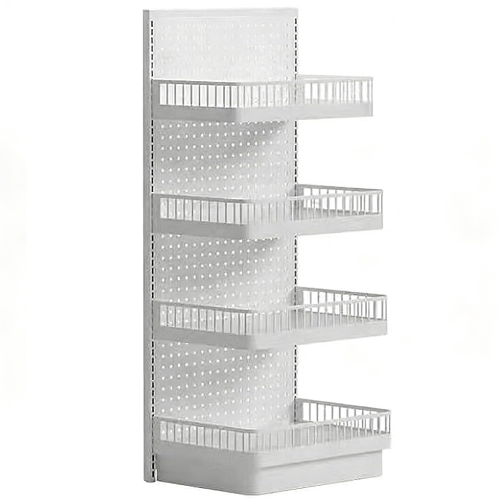 Scaffale da parete in metallo a 4 ripiani, kit di ganci per pannello forato resistente, per officina, ufficio, artigianato, garage