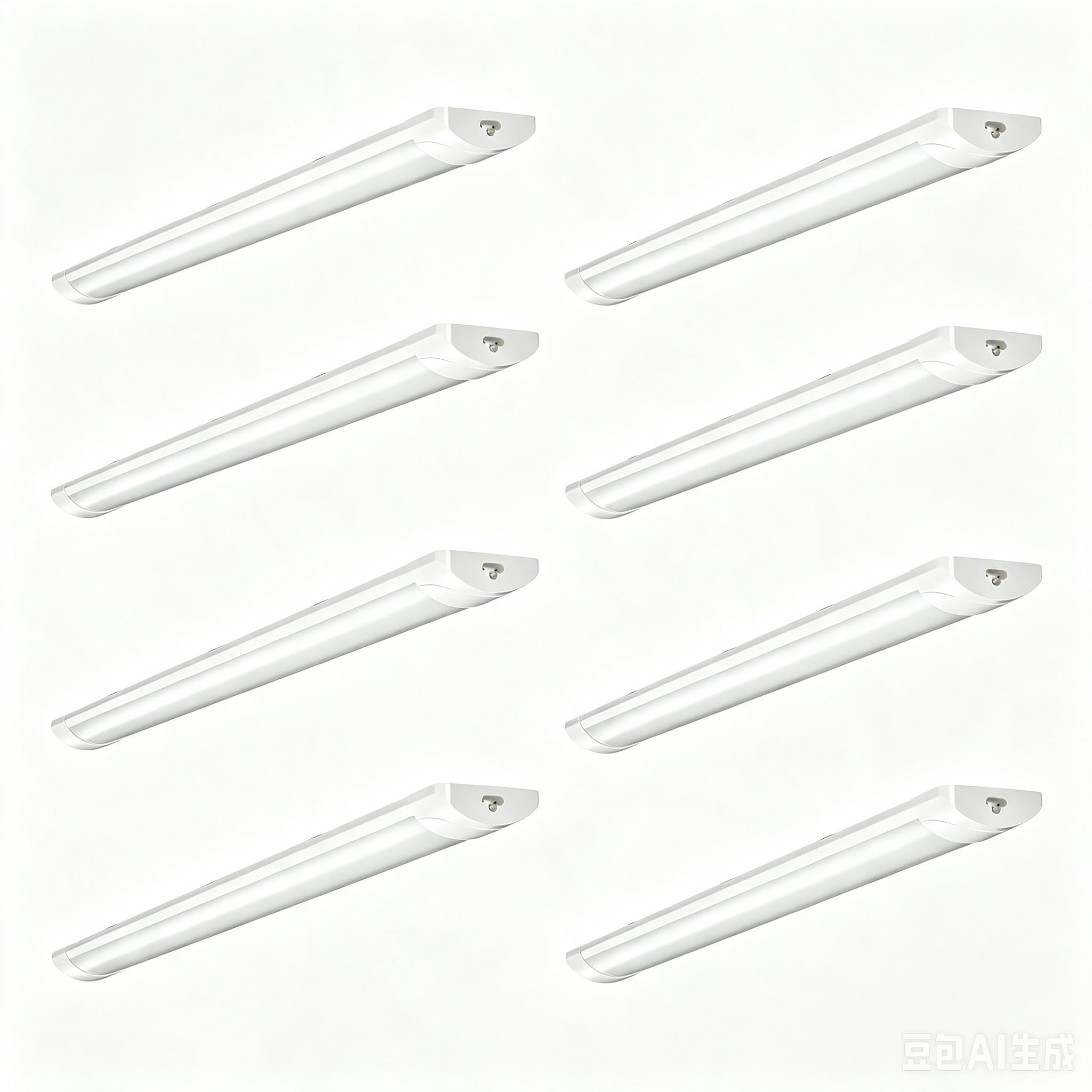 Ankishi 8 Pack 6500K Led Batten Lights,3FT 40W Led Tube Light,4800LM Office Ceiling Lights with Splicing Heads & Splicing Cables for Shop/Office/Garage/Warehouse/Kitchen/Living Room