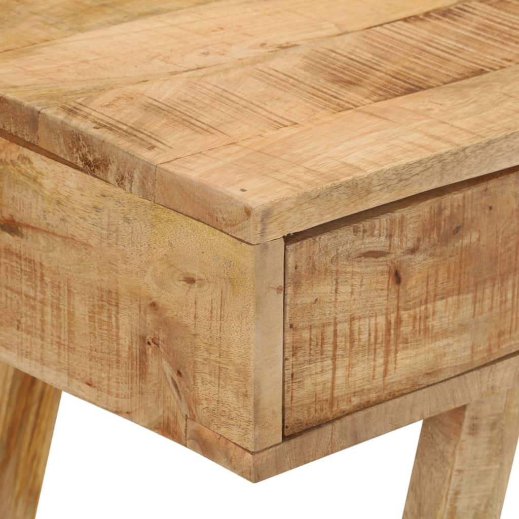 Schreibtisch aus unbehandeltem Mangoholz, massiv, 100 x 45 x 90 cm | 2 Schubladen, stabile Oberfläche, Vintage-Stil, Computertisch, Arbeitstisch, Studententisch