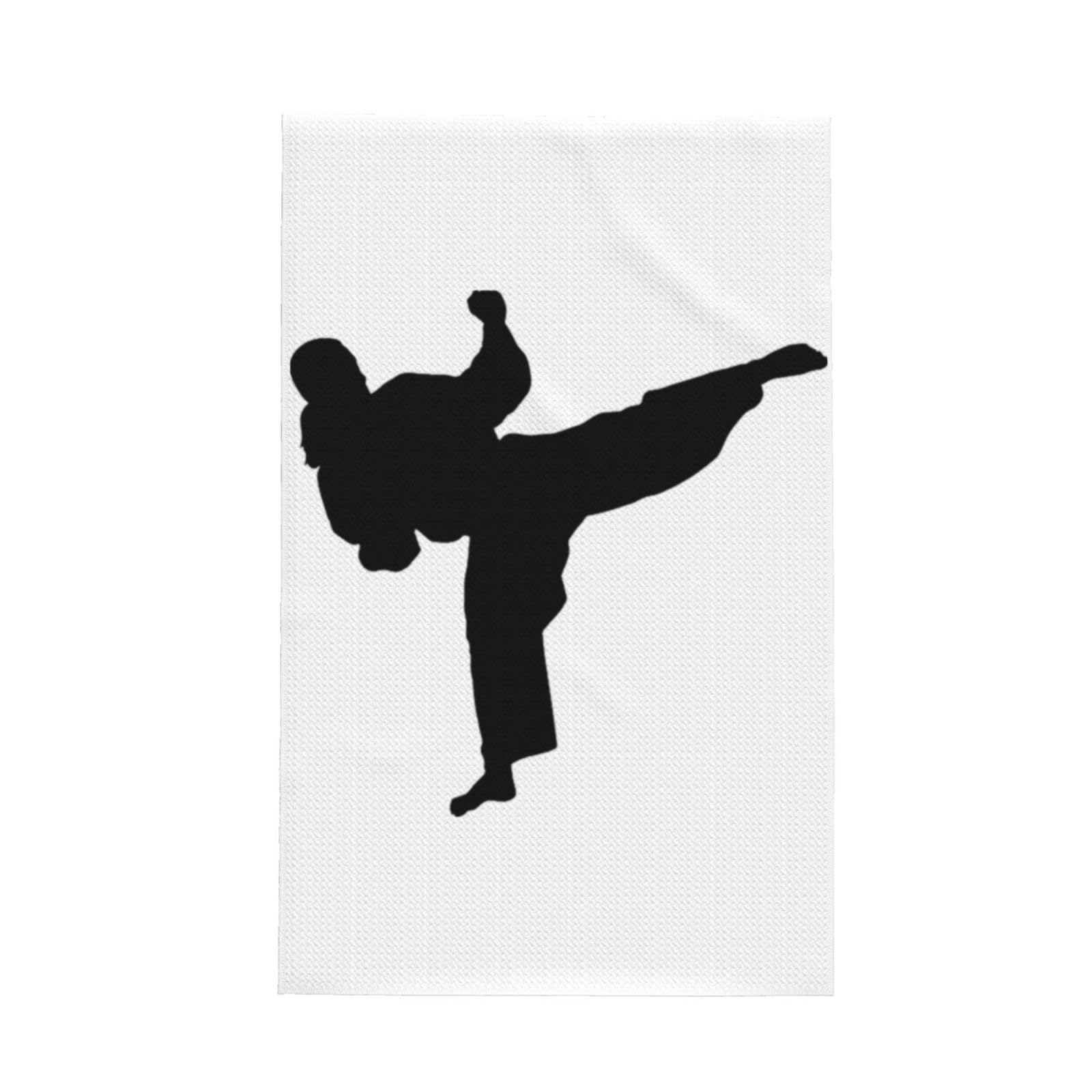Xxahnbm Black Karate Print Waffle Kitchen Towel,Absorbent Hand Towel