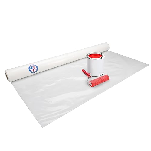 Láminas de plástico de 4 mil, 6 x 50 pies (300 pies cuadrados) Lámina gruesa de plástico semitransparente para construcción y pintura Láminas de