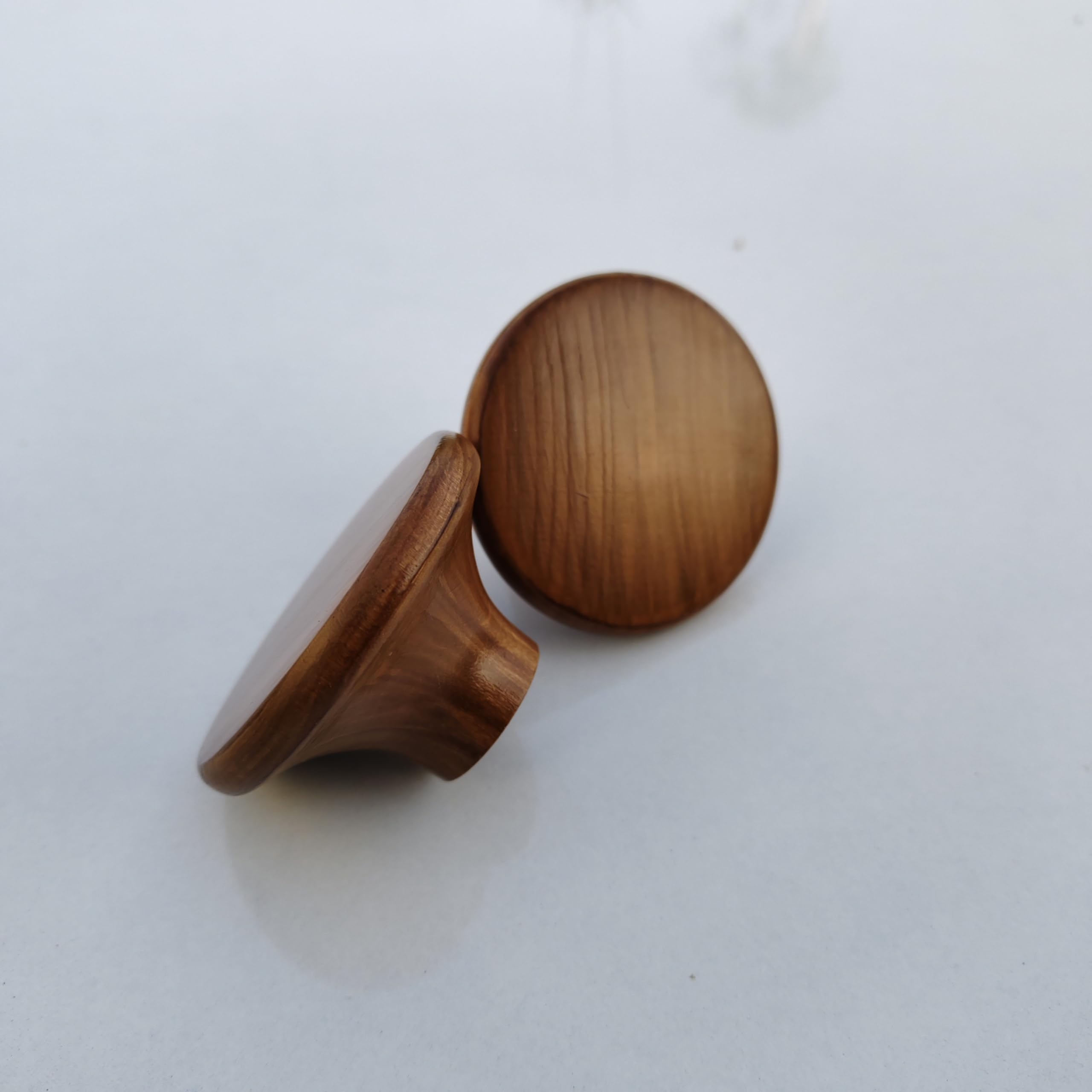Natural Teak Wooden Cabinet Knobs - Stylish & Durable -1
