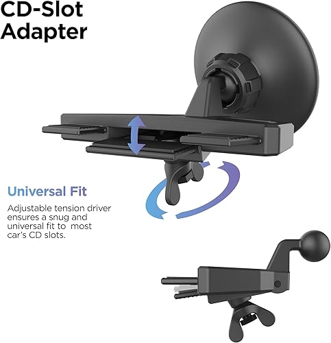 Miniatura 2 de Galvanox Soporte de carga inalámbrica para teléfono con ranura de CD para automóvil, cargador de montaje magnético con accesorio seguro para