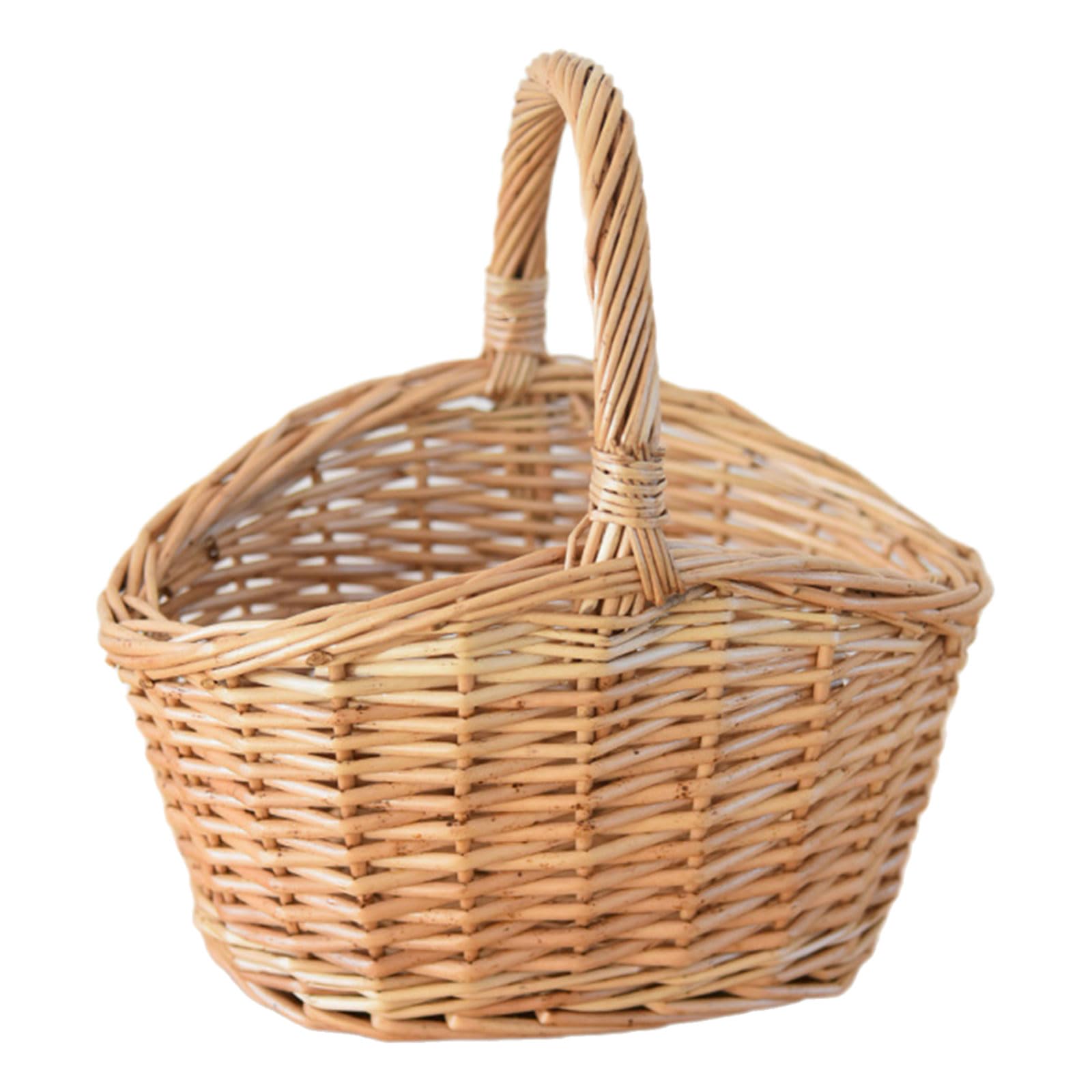 Buxuaaaa Wicker Storage Baske Sturdy Handwoven Elegant Wicker Basket Portable For Storage And Organization Home Or Dorm Space Saving Designs Basket With Handle