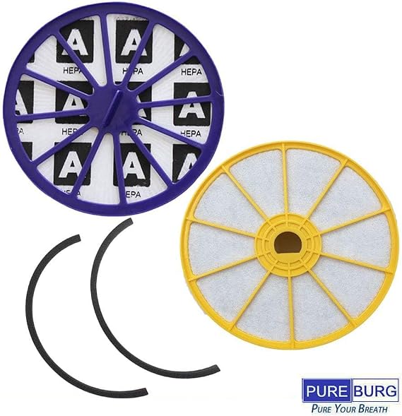 PUREBURG DC07 Replacement HEPA Filter Set Compatible with Dyson DC07 Series Animal All Floors Vacuum Cleaner Part 901420-02 904979-02,Pre-Motor & Post-Motor HEPA Filter & Seals