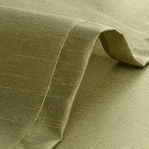 Ruthy's Textile 2 - Piece Semi Sheer Faux Silk Grommet Curtains Window Panels For Home Living Room/Bedroom - 54" By 84" Inch Long - Green #TOP5