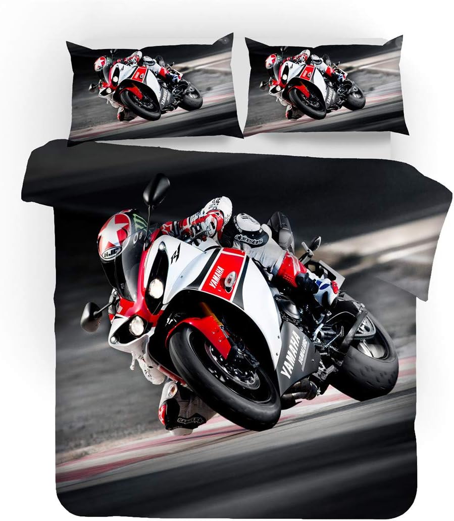 3D Racing Motorcycle Motocross Duvet Cover Dirt Bike Extreme Sports