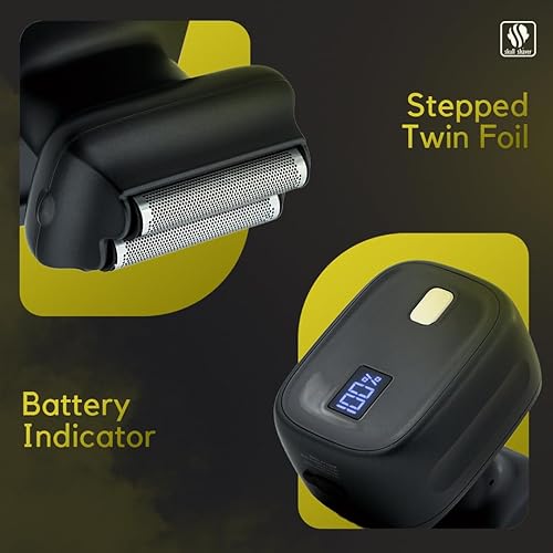 Miniatura 7 de Skull Shaver One Lion Gold PRO - Afeitadora facial para hombre, afeitadora eléctrica con doble lámina escalonada