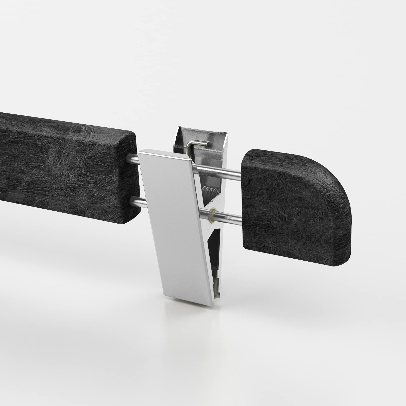 Mainetti Appendini per Gonne, Pantaloni Uomo Donna, Grucce in Plastica Salvaspazio, con Clip Antiscivolo in Metallo, Effetto Venature Legno, Made in Italy, Set 10 Pezzi (Nero, gancio zincato, 38 cm)