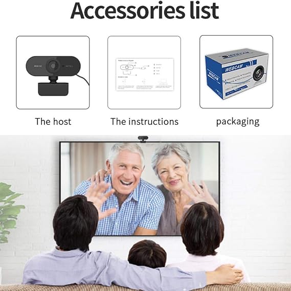 AKT HD 1080P Webcam Mini Computer PC WebCamera with Microphone Potable Cameras for Live Broadcast Video Calling Conference Work