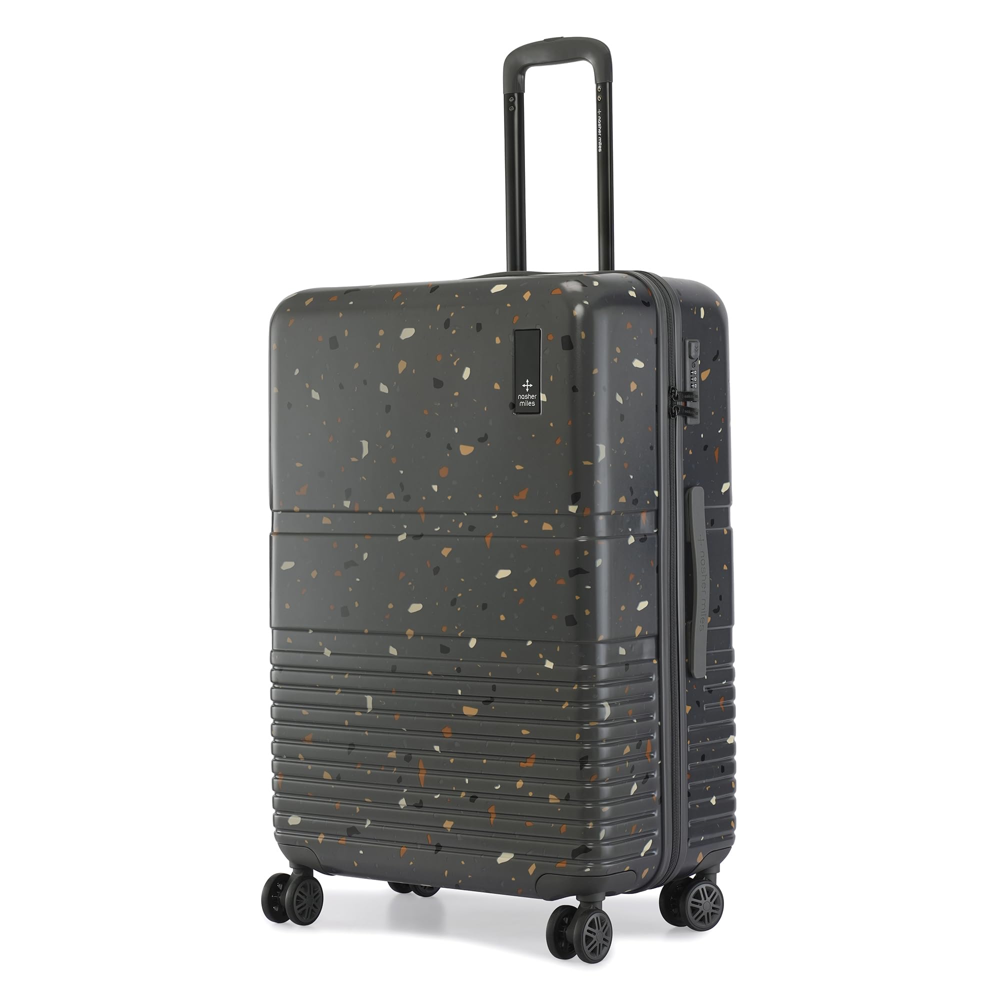 Venice Hard-Sided Polycarbonate 8 Wheels Double Spinner Check-in Luggage Terrazzo Printed Grey 28 Inch |75 Cm Large Trolley Bag-image-10