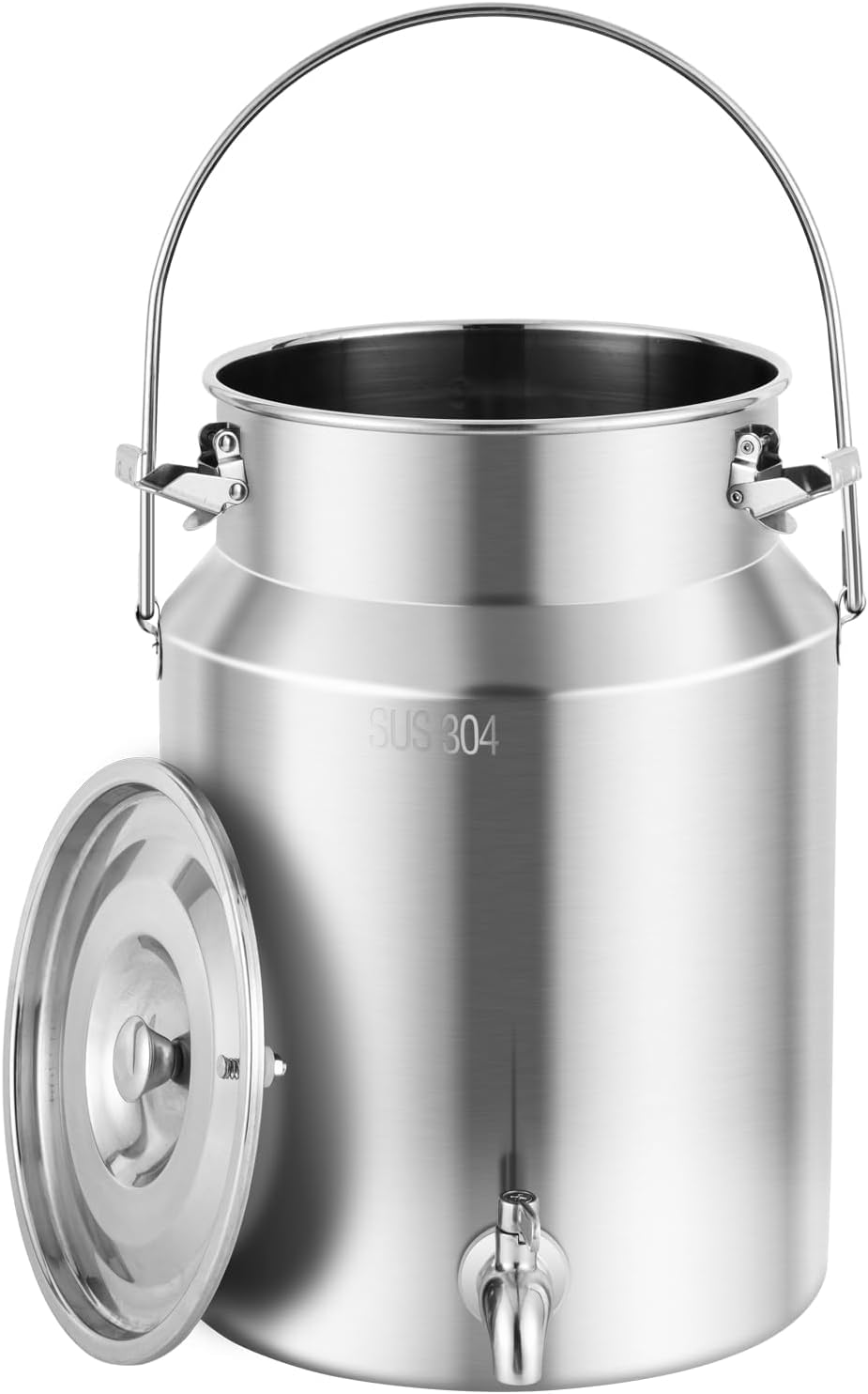YUCHENGTECH 304 Acero Inoxidable La Leche Puede 10L | Cubo De Transporte De Leche con Asa, Tapa Sellada y Grif