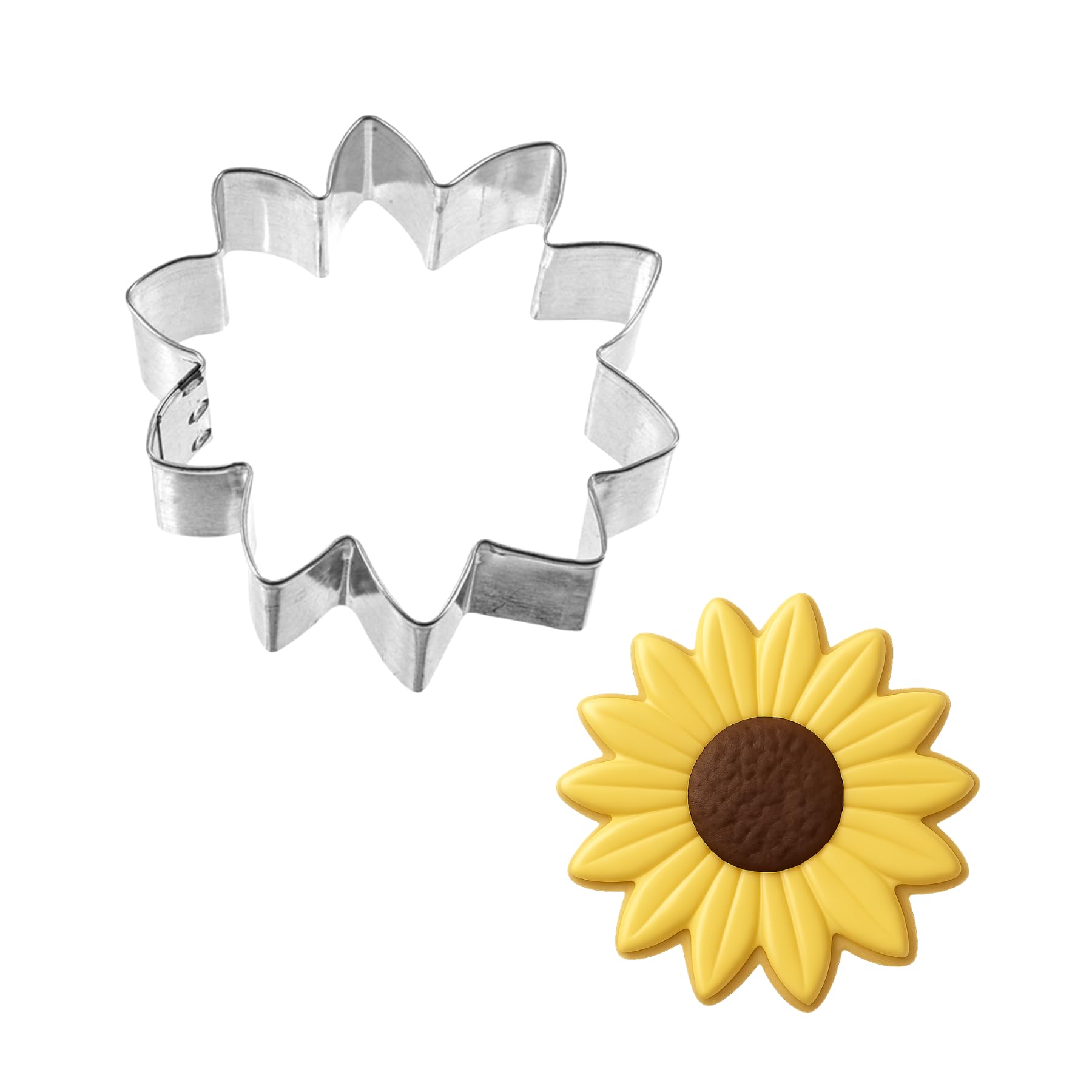 Foose Sunflower Cookie Cutter 3.25 Inch –Tin Plated Steel Cookie Cutters – Sunflower Cookie Mold