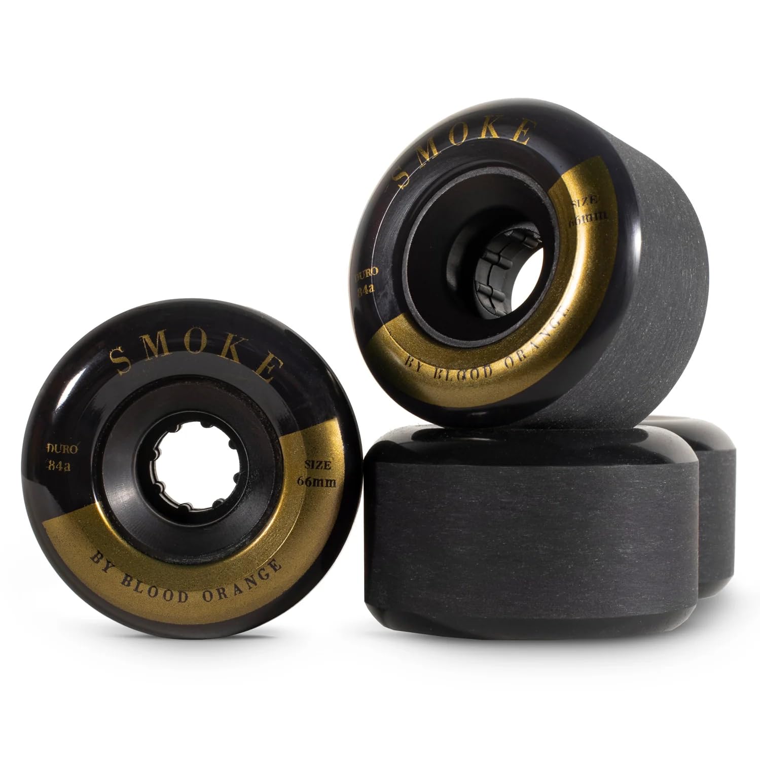 Blood Orange Smoke Black/Gold Skateboard Wheels - 66mm 84a (Set of 4)
