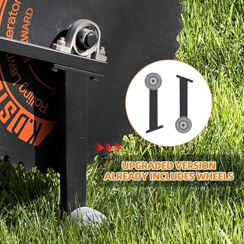 Image of Patented Rolling Lawn Aerator Manual Coring Tool Compacted Soil Loosening