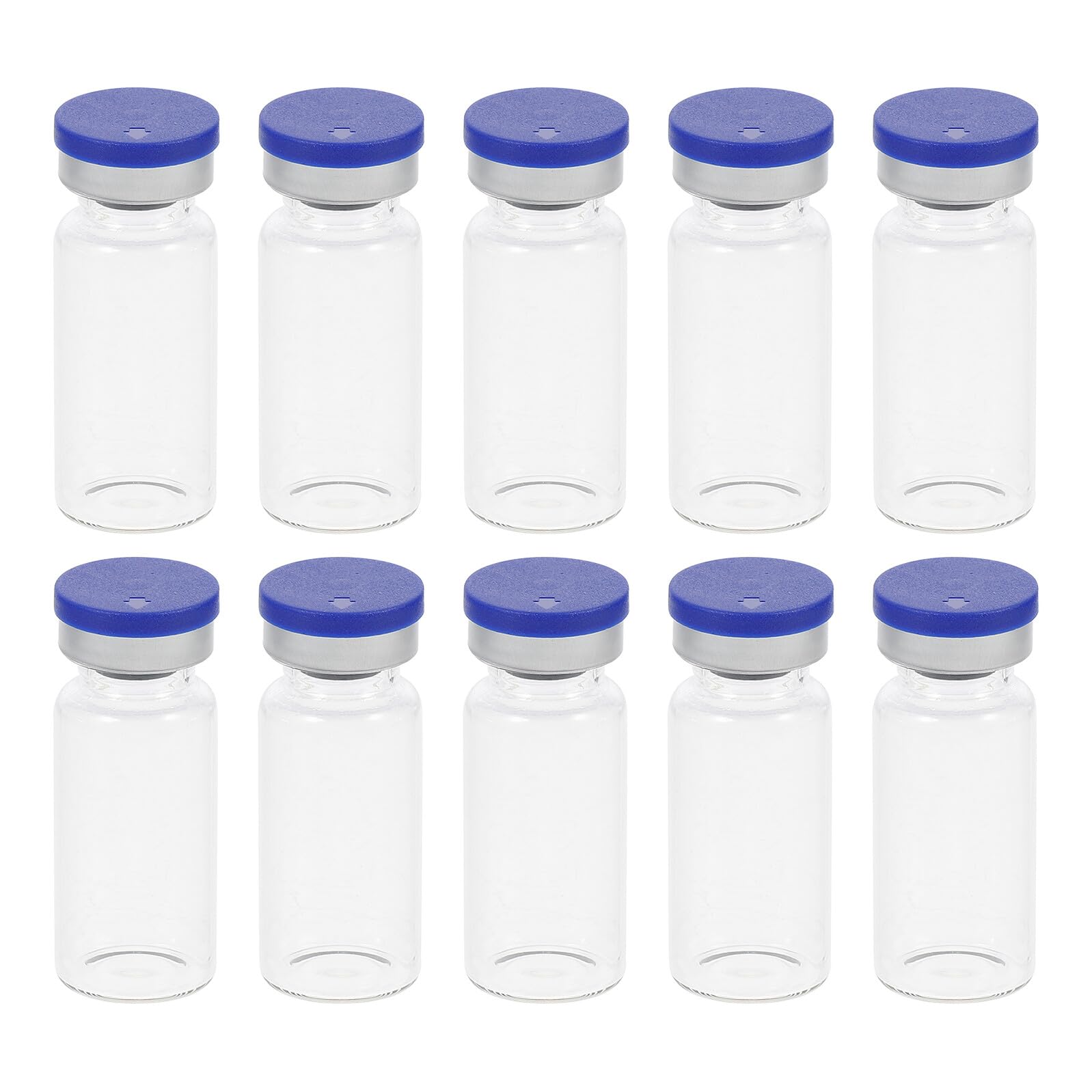 Mikinona 100stücke Glasprobenfläschchen Transparent mit Deckel für Ätherische Öle Wiederbefüllbar Durchsichtig Experimentierfläschchen Fläschchen mit Deckel