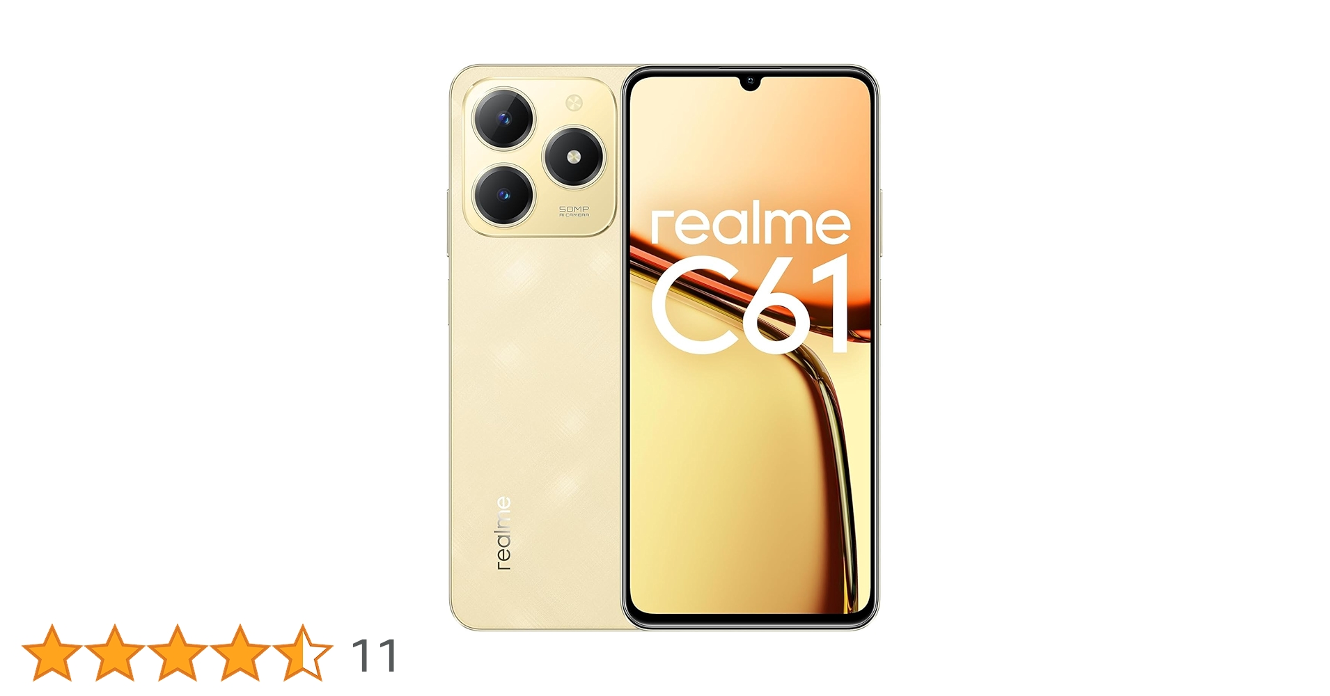 realme C61 ６ＧＢ128GB 金＋黒　セット Realme C61 4G Sparkle Gold 128GB + 6GB Dual-SIM Factory Unlocked