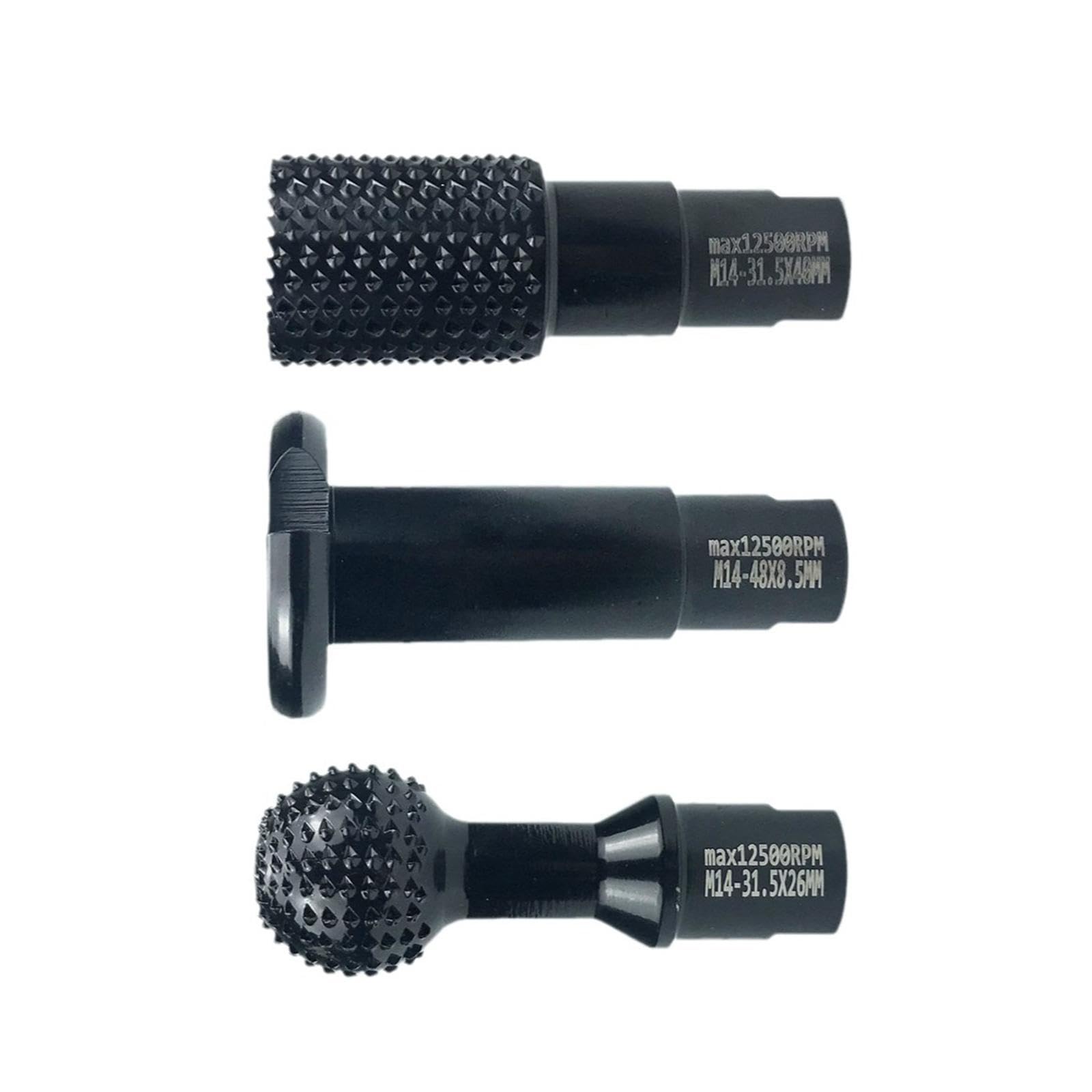 Generic 3Pcs Woodworking Rotary Burr Set Milling Tool Alloy Steel Practical Wood Carving Rasp Drill Grooving Cutter for Engraving, M14