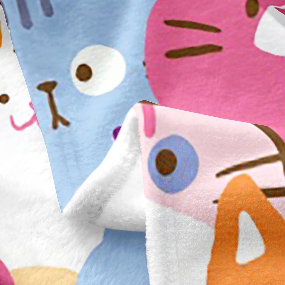 Coperta in pile di flanella, per letto e divano, per bambini e gatti, per tutte le stagioni, con simpatici gattini e animali in 3D, regalo per gli amanti dei gatti, 150 x 150 cm