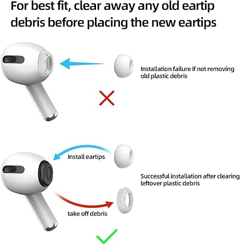 Miniatura 6 de AirPods Pro & AirPods Pro 2 - Almohadillas de repuesto de silicona que reducen el ruido con ajuste seguro y bolsa de plástico de almacenamiento