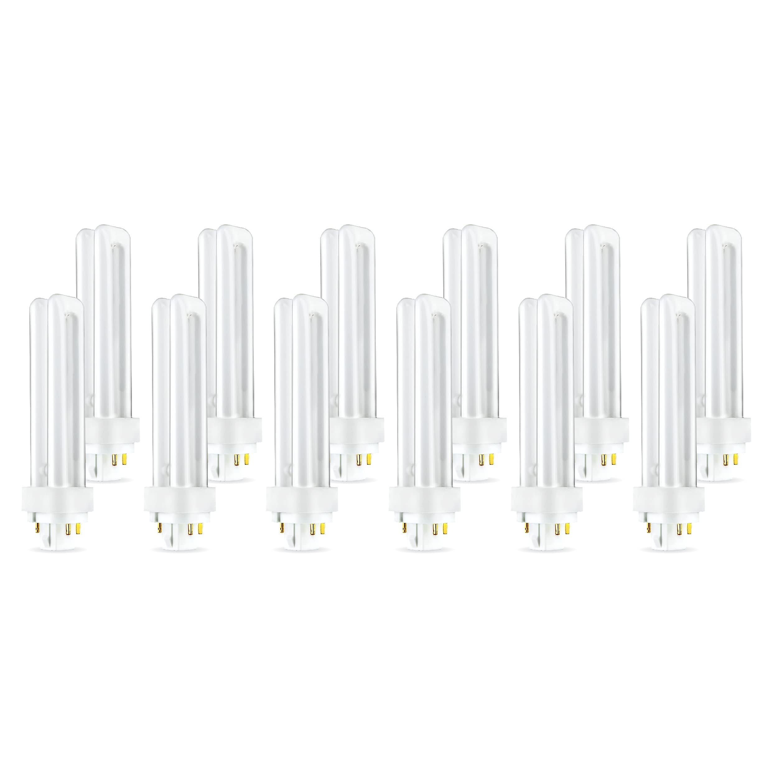 (12 Pack) PLC-13W 841, 4 Pin G24q-1, 13 Watt Double Tube, Compact Fluorescent Light Bulb, Replaces Sylvania 20667 CF13DD/E/841 – Philips 38328-1 PL-C 13W/841/4P/ALTO And GE 97597 F13DBX/841/ECO4P