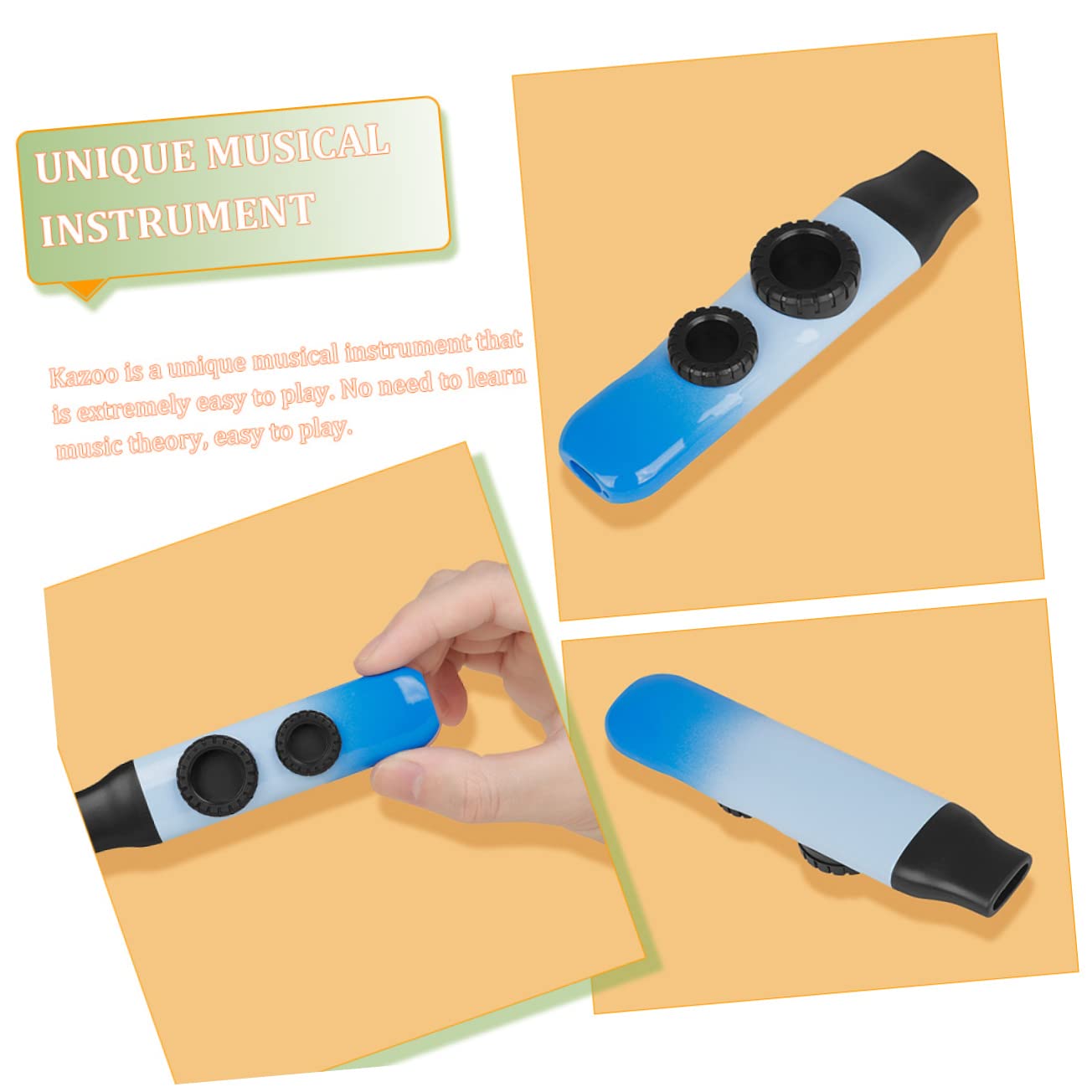 SUPVOX 3 Set Doppio Dimo ​​kazoo Giocattolo Per Ragazze Strumenti Kazoo Compagno Di Chitarra Domestici Portatile Adulti Addominali Bambino Strumento Musica