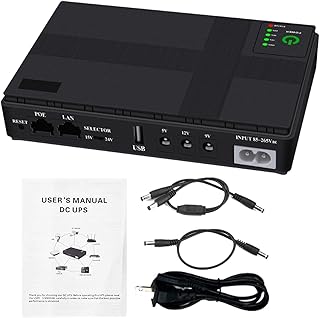 UPS Backup Power Supply, Mini Ups Battery Backup, Uninterruptible Power Supply,Safe to Use Battery Backup Power, Portable UPS Unit, Battery Backup Surge Protector for TV  Computer Home 