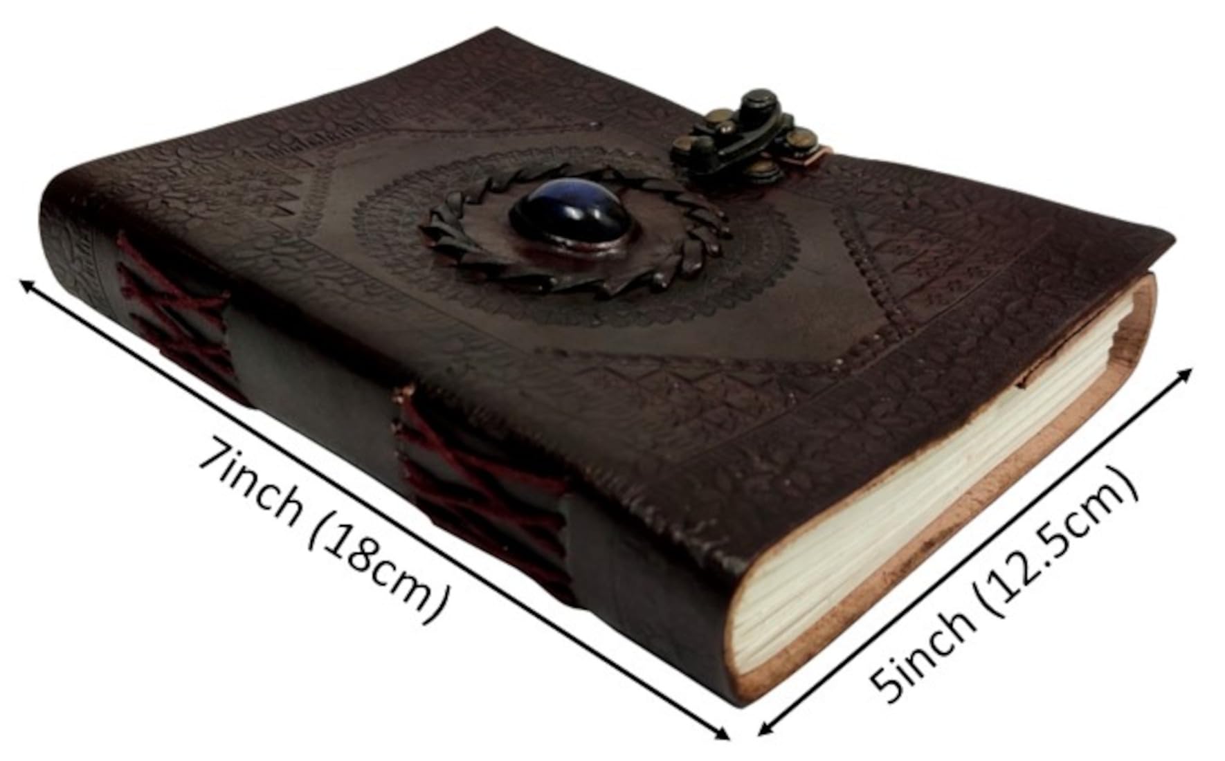 Purpledip Leather Diary with Handmade Paper: Ancient Stone, Brown (10155) 3