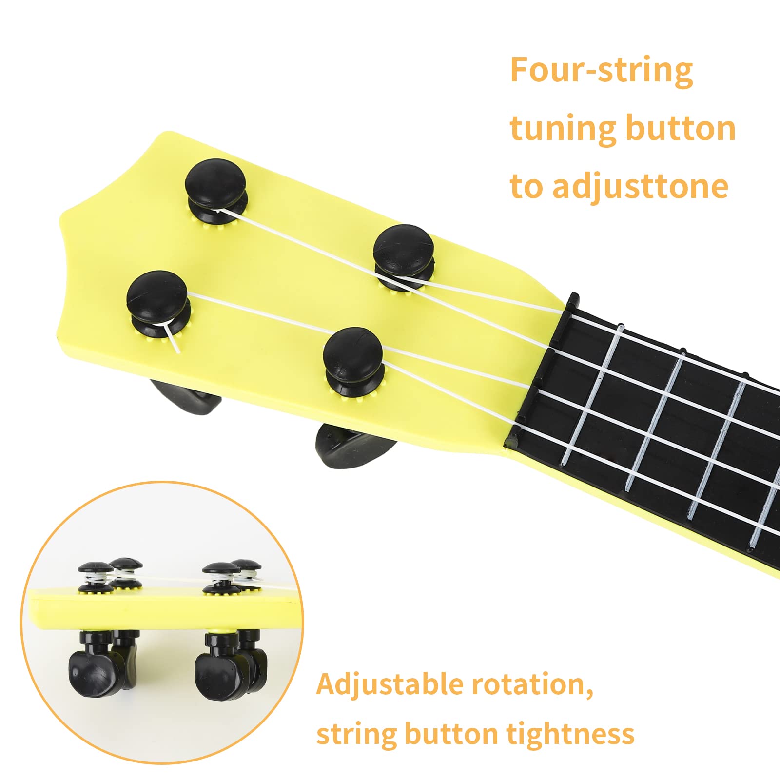 43 CM Guitare ukulélé, Enfants Ukulélé Guitare Jouet, Guitare pour Enfants avec 4 Cordes Réglables, Mini-Guitare et Médiators pour Améliorer Le Jeu éducatif Précoce
