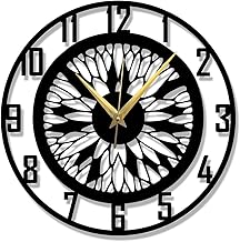 HometrixWall Clock Stylish Metal Analog Wall Clock for Living Room, Bedroom, Office, Kitchen, Home and Hall | Antique Fancy Big Size Modern Wall Watch (Black DA-143, 50 CM)