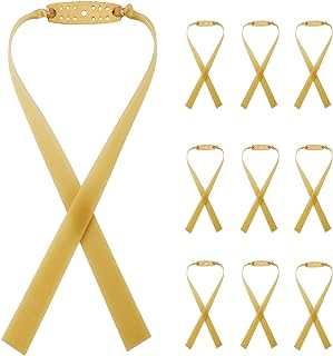 aiminGo Slingshot Rubber Bands, 10 Pieces 1.5mm Extra Thick Heavy Duty Slingshot Flat Rubber Bands, Replacement Hunting Slingshot Bands, Catapult Bungee (Natural Latex, 1.5mm Thick)