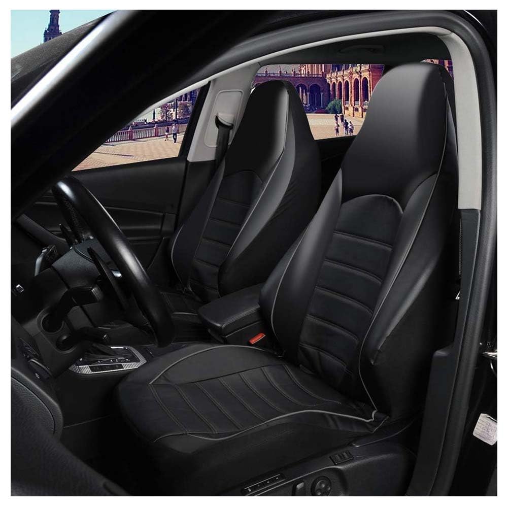 2 Stück Auto-Sitzbezug für Jeep Patriot SUV 2011-2026, Auto Sitzbezüge Fahrer und Beifahre Set Autositzbezüge, Mit Hoher Rückenlehne Und Schalensitzbezug,C/Grey