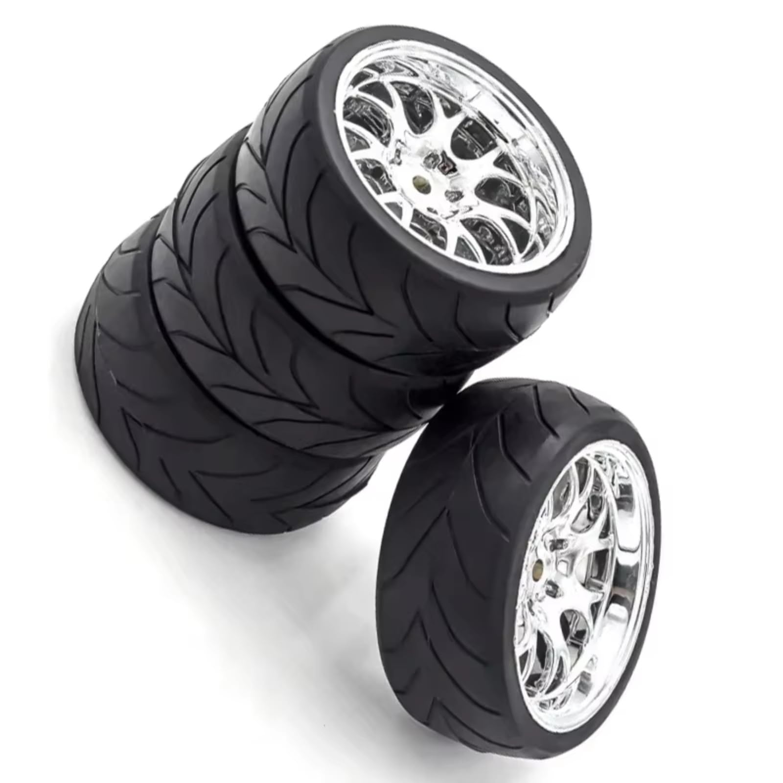 Compatibile con Redcat per HPI per Tamiya per HSP 1/10 RC Auto Aggiornamento Parti di Ricambio Accessori Pneumatici Ruote Cerchi 12mm Mozzo Esagonale Ricambi RC