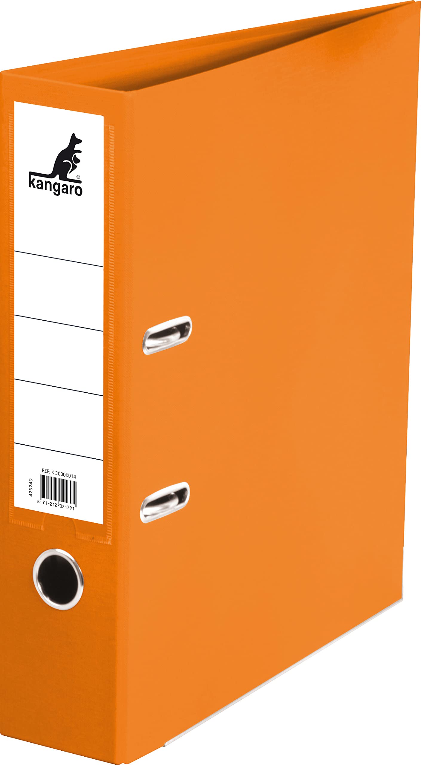 Kangaro Polypropylene Plastic Folder 7.5 cm Spine Width DIN A4 Orange Colour (Ring Binder, Lever Arch Folder, Letter Folder)