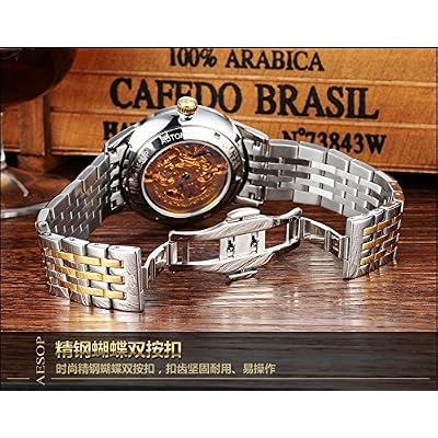 CARLIEN Men Watches Luxury Brand Hollow Automatic Mechanical Luminous Gold Watches
