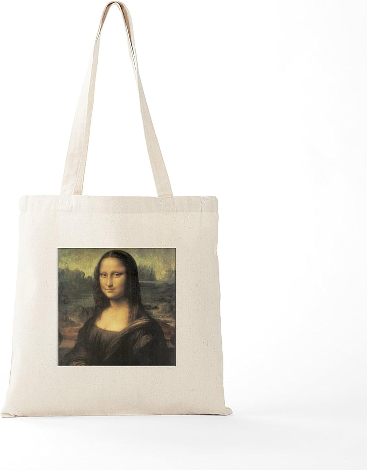 CafePress Vintage Mona Lisa Tote Bag Reusable Natural Beige Canvas Shopping Bag