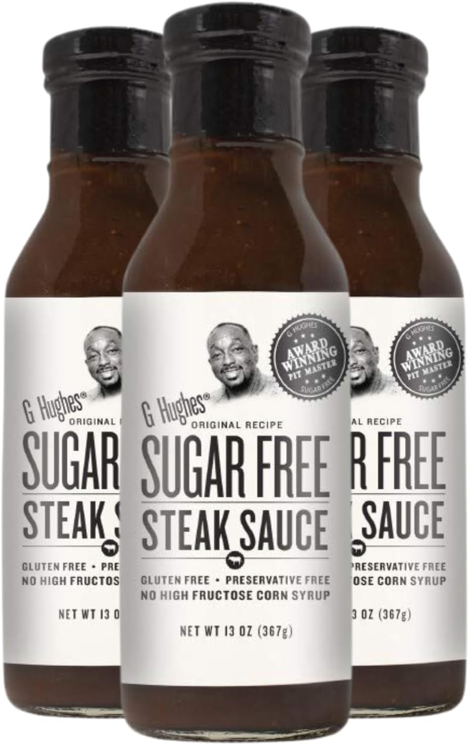 Sugar Free, Steak Sauce - Gluten Free Steak Sauces, Sugar Free Steak Sauce, Sugar Free BBQ Sauces, Gluten Free BBQ Sauces, No Preservatives - 13 Oz (3-Pack)