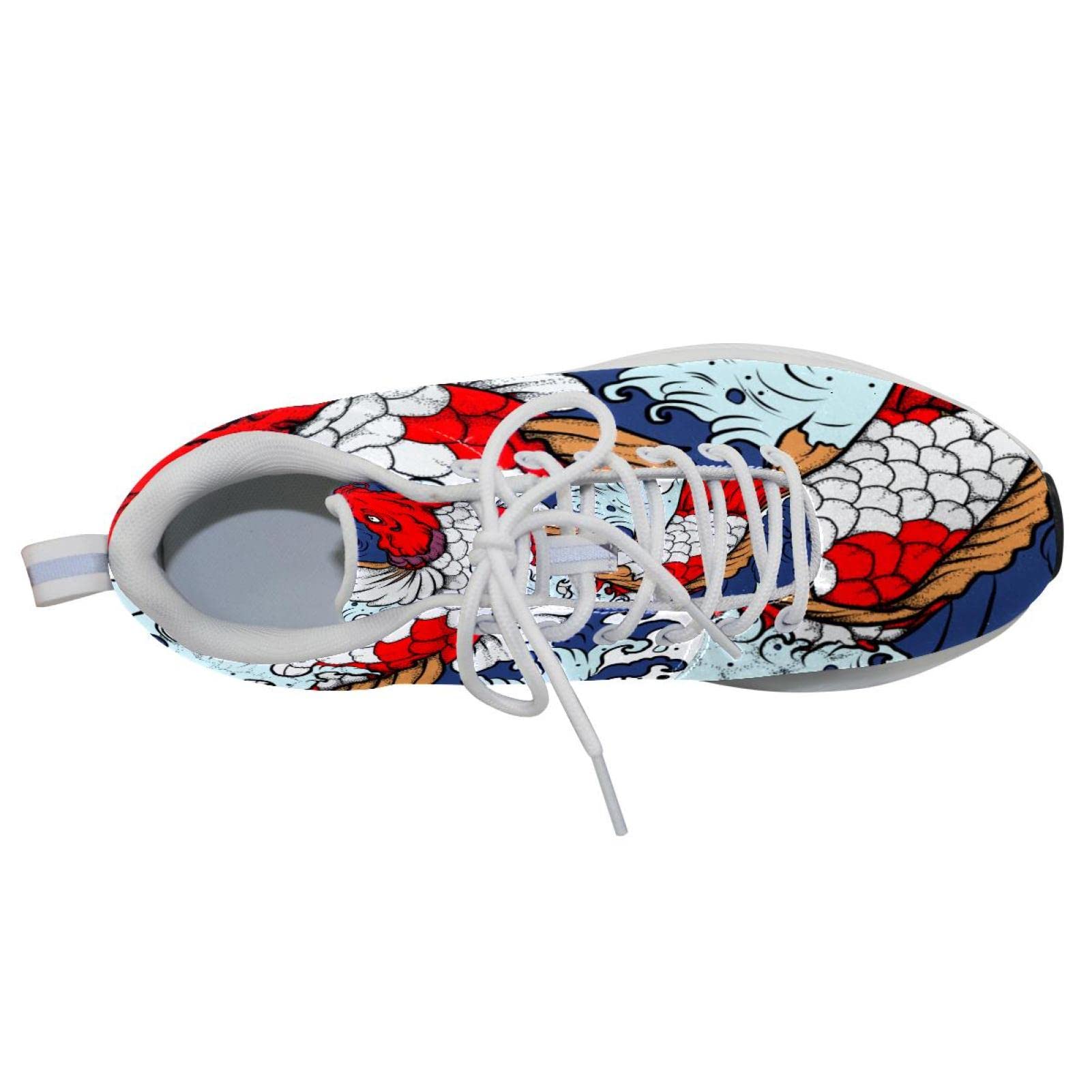 Scarpe da ginnastica uomo personalizzate Scarpe da passeggio leggere Running Athletic Casual Sneakers Giapponese Carp Fish Wave