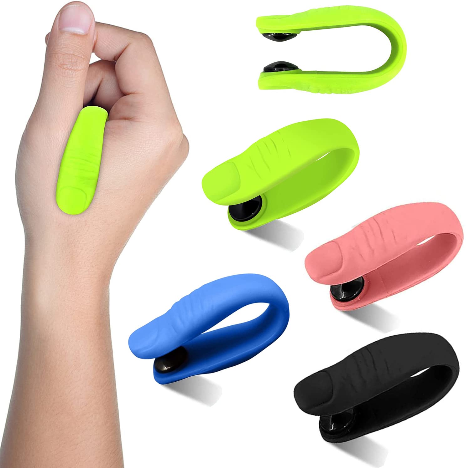 doyeozoowen Acupressure Clip Silicone Migraine Relief Clip Portable Hand Pressure Point Clip Stress Relief Massage Acupressure Device (4pcs, Thumb Model)