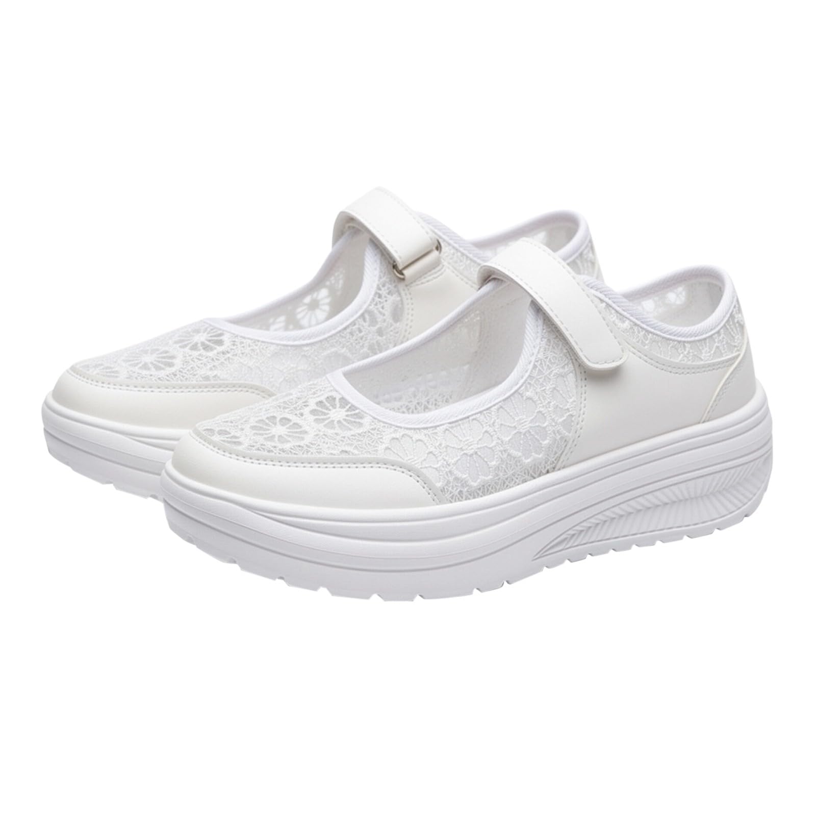 Zapatillas modernas Mary Jane de plataforma para mujer, de malla transpirable, con correa de , para caminar a diario y uso casual